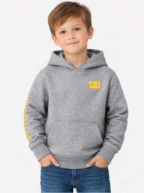 Caterpillar Gray Hoodie with Yellow CAT Logo